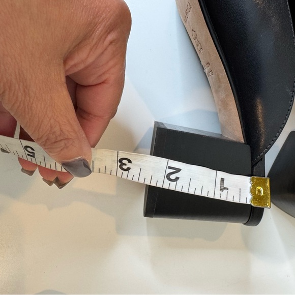 VIA SPIGA BRIN LEATHER LOAFER MULE BLOCK HEEL SLIP 7.5 - Picture 9 of 10